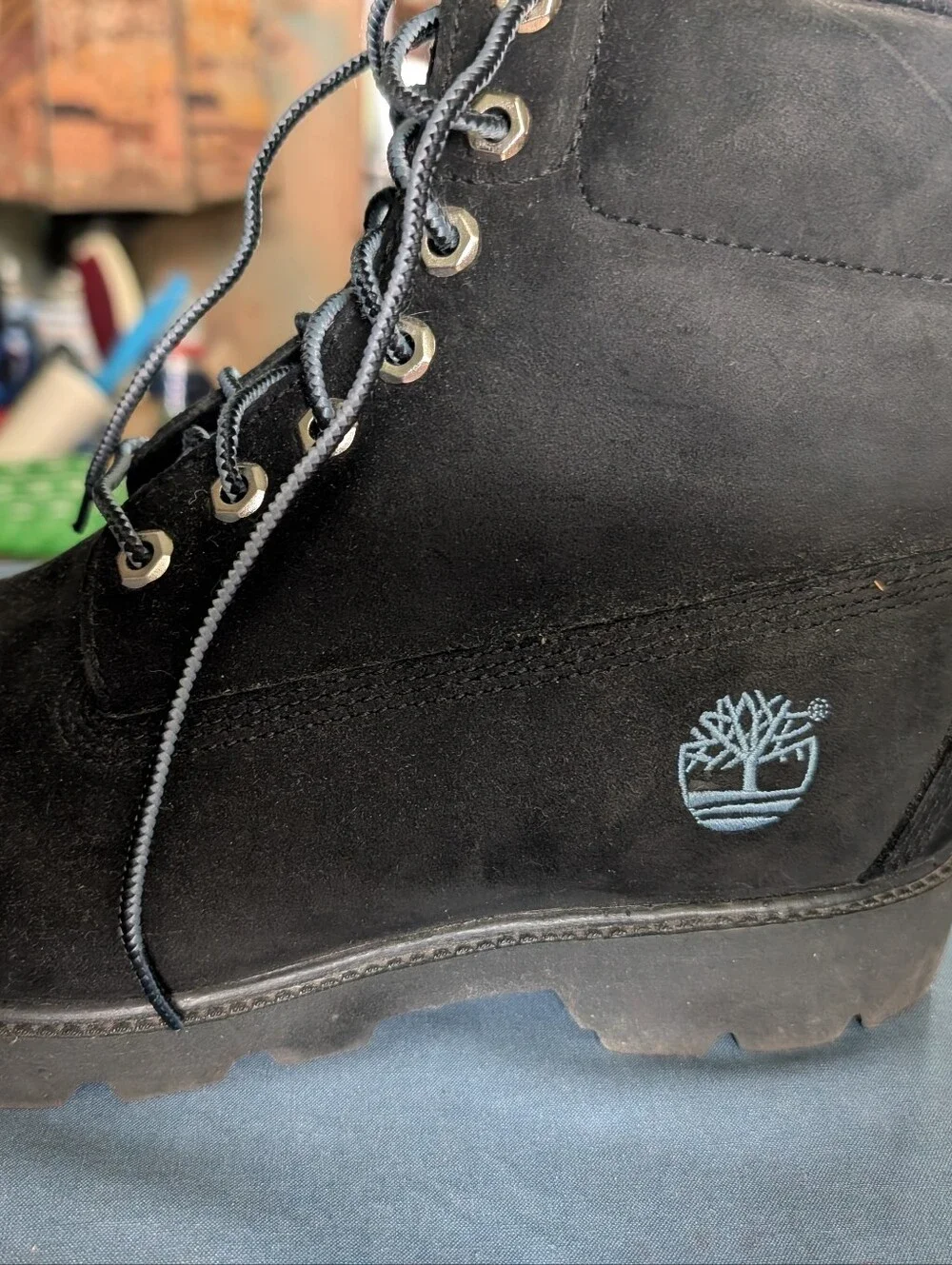Timberland Men's Black Suede Work Boots Steel Toe
